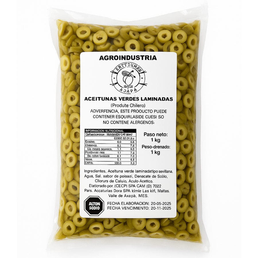Alimentos Aceituna Verde Laminada  - 1 Kilo Aceituna Verde Laminada  - 1 Kilo ACEITUNAVL