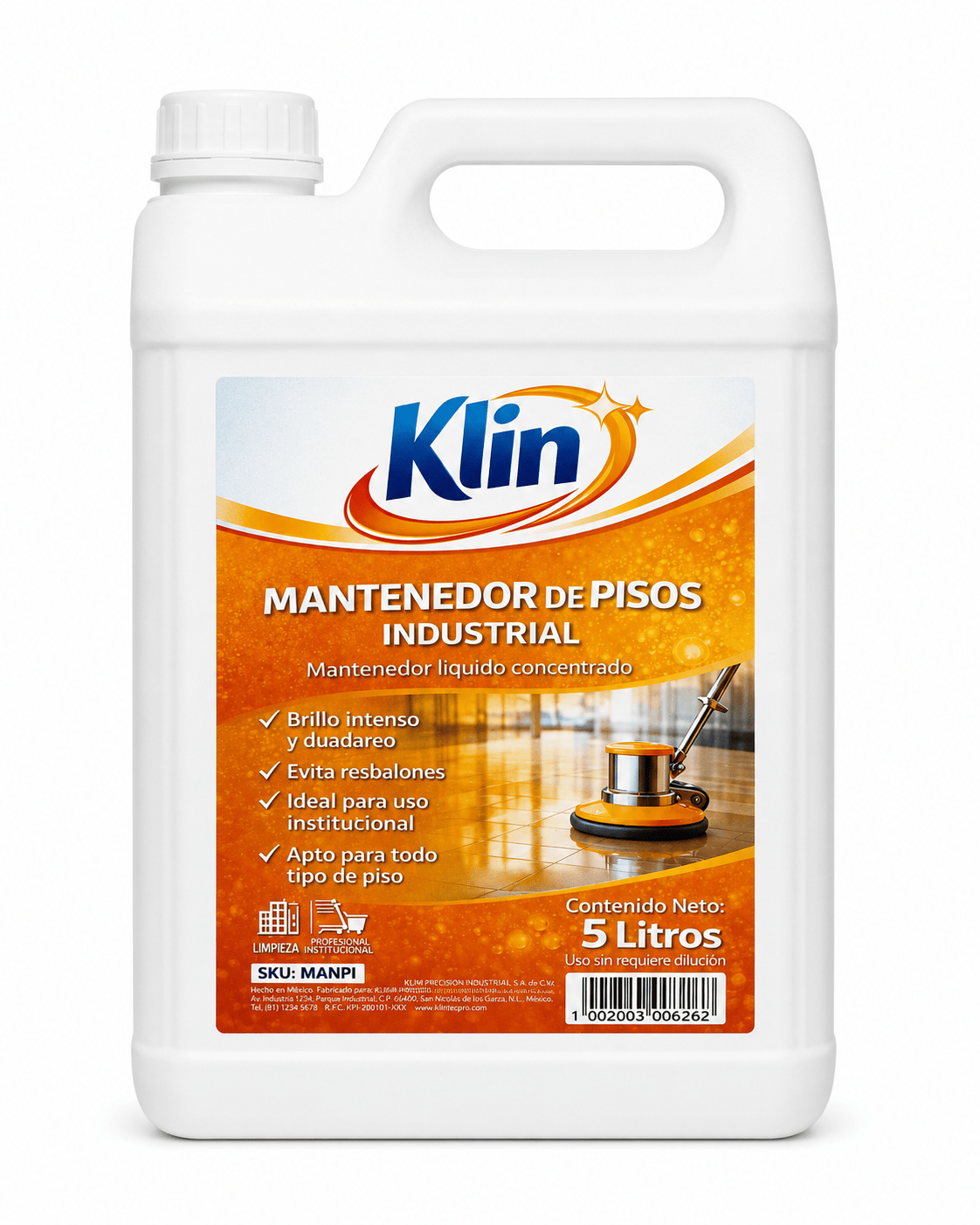 Químico Mantenedor de Piso - Bidón 5 lts. Mantenedor de Piso - Bidón 5 lts. MANPI
