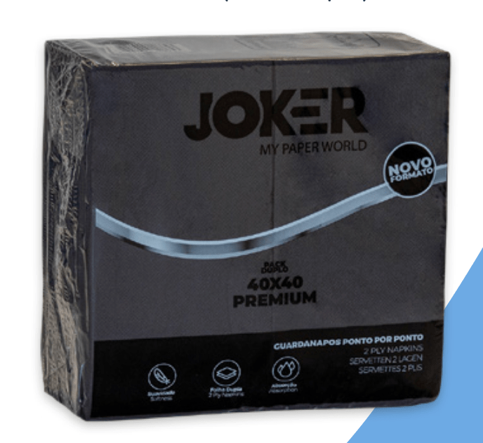 Servilletas Servilleta Mesa Negra Jocker 40x40 Doblada (1x1200) SERVIMESA40DONE36*