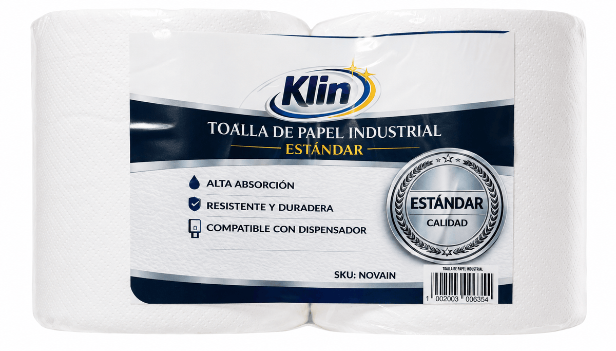 Papelería Toalla de Papel Industrial KLIN 200mts - Pack 2 un Toalla de Papel Industrial KLIN 200mts - Pack 2 un NOVAIN