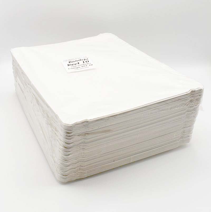 Envase Bandeja Rectangular Cartón N°10 - Pack 100 und BREC1020*