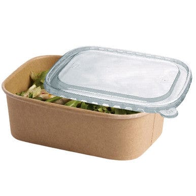 Bowl Bowl Rectangular Kraft c/ tapa Pet 750cc 300 u BOWLKREC750