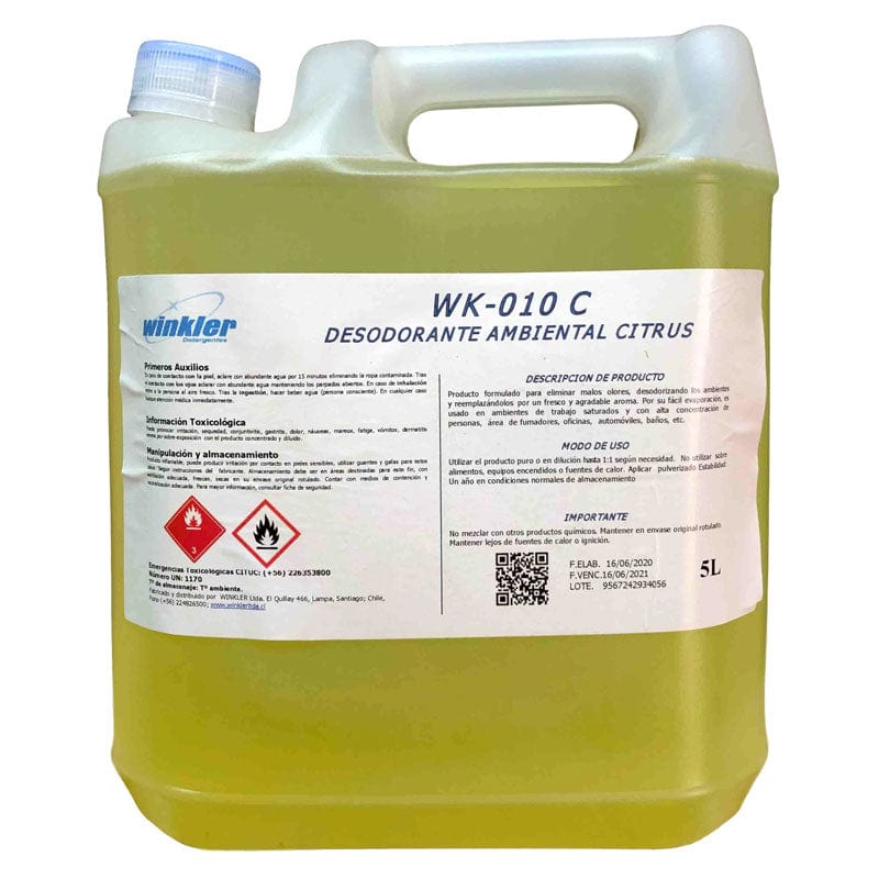 Químico Desodorante Ambiental Citrus - Bidón 5 Lts DESAMUENTC44*