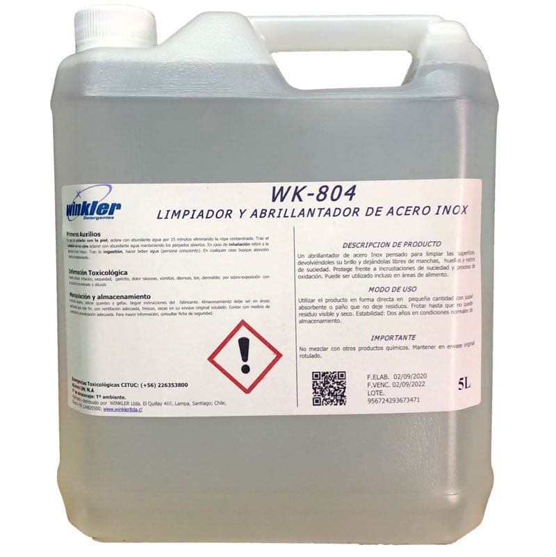 Químico Limpiador y abrillantador de acero inoxidable - Bidón 5 lts LIMPACERO544*