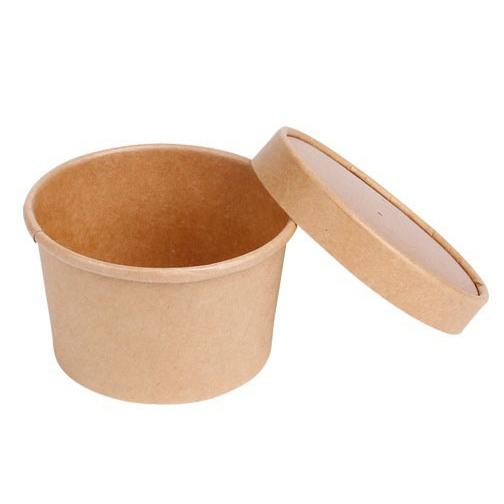 Envase Pote y Tapa Polipapel Kraft 240 cc (8 oz) Sopa - Caja 500 un POTEPOLIPA240KSCT*