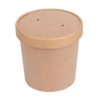 Envase Pote y Tapa Polipapel Kraft 500 cc ( 16 oz ) Sopa  - Caja 500 un POTEPOLIPA500KSCT*