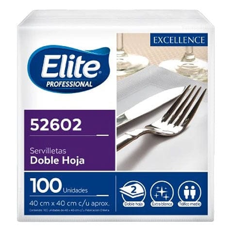 Servilleta Mantel Blanca 40 x 40 Elite - Caja 2.400 un - Europack.cl