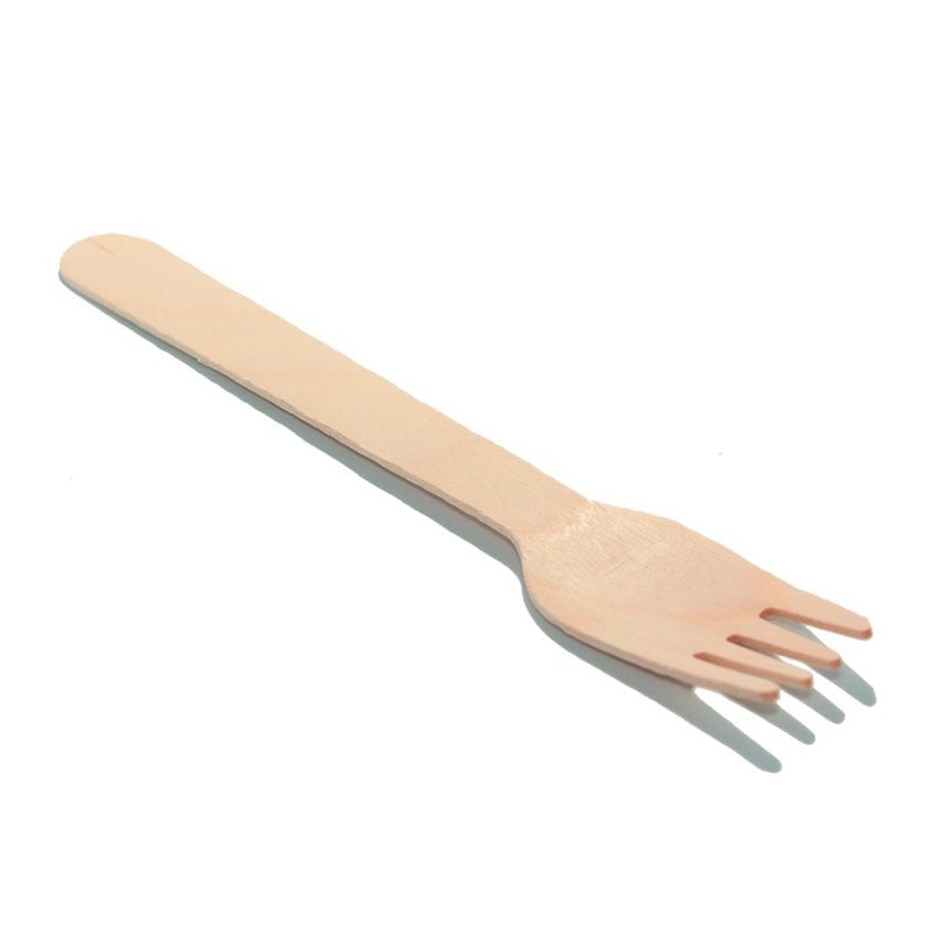 Cubiertos Tenedor de Madera -Pack 100 un TENEMA71P*