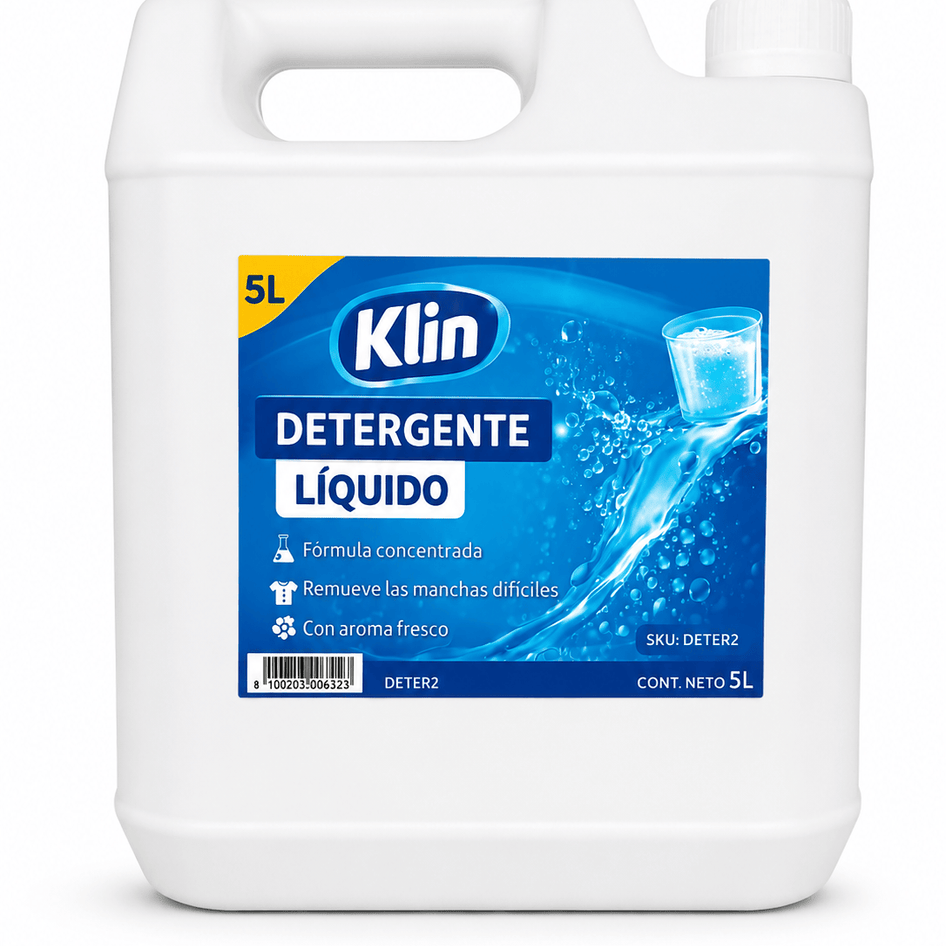 Químico Detergente Semi Industrial para Ropa Klin- Bidón 5 lts. Detergente Semi Industrial para Ropa Klin- Bidón 5 lts. DETER2