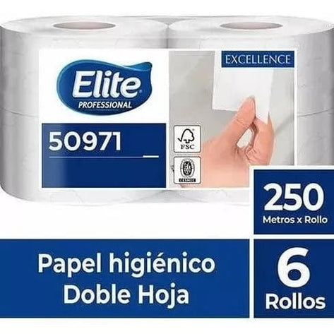 Papelería Papel Higienico Hoja Doble 250 mts. Elite - Pack 6 un PAPELH250DE53*