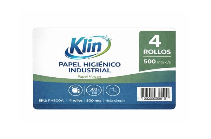 Papelería Papel Higienico Industrial Klin Hoja simple 500 mts. (1x4) Papel Higienico Industrial Klin Hoja simple 500 mts. (1x4) PH500A