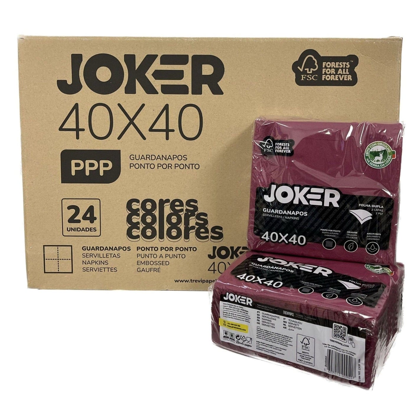 Servilletas Servilleta Mantel Burdeo Joker (40 x 40 cm) - 1.200 un. SERVIMESA40BU36*