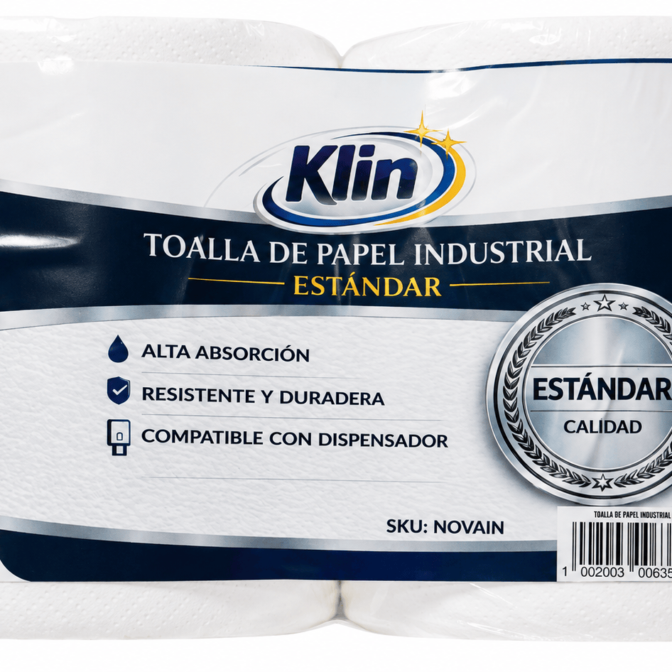 Papelería Toalla de Papel Industrial KLIN 200mts - Pack 2 un Toalla de Papel Industrial KLIN 200mts - Pack 2 un NOVAIN