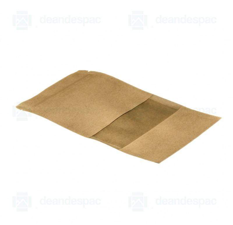 Bolsa Bolsa Kraft Ziploc con Ventana Mediana - Caja 500 und Caja 500 und BOLSAKZIMED04*