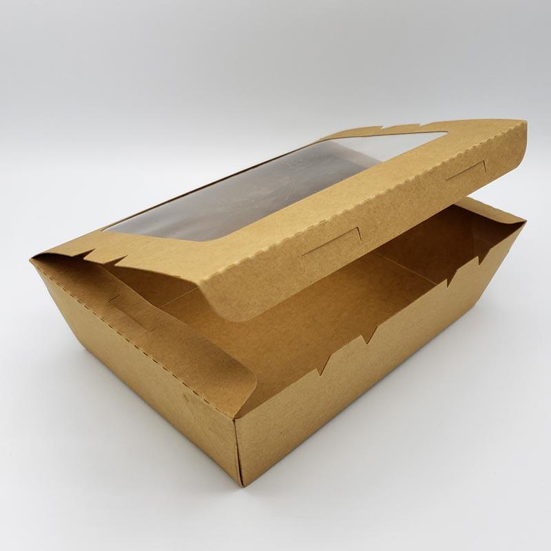 Envase Caja Kraft Con Ventana 1600 ml - Caja 200 und CAJAVENTANAK160071*