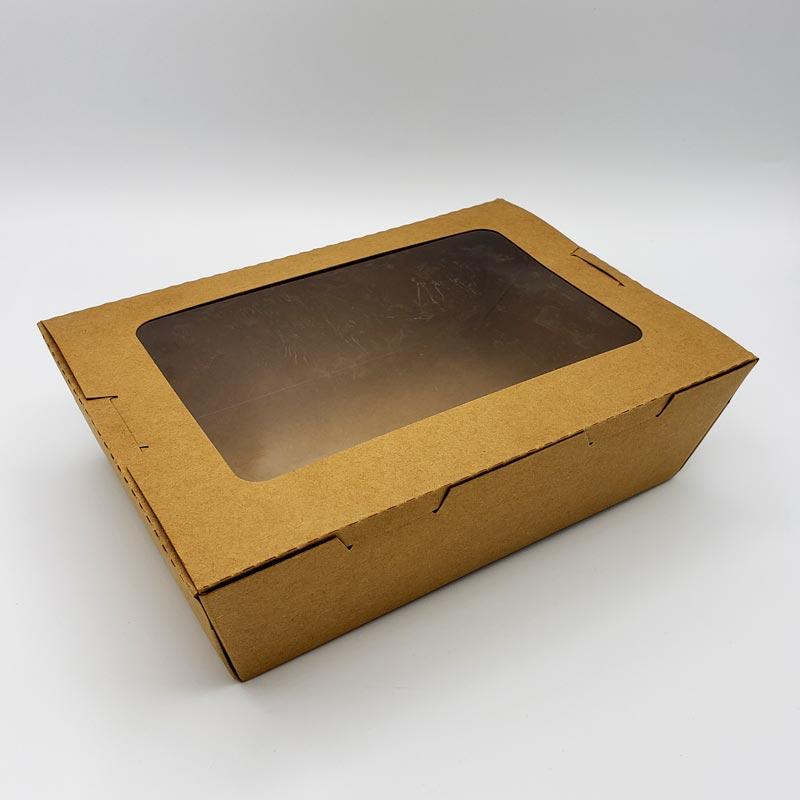 Envase Caja Kraft Con Ventana 900 ml - Caja 200 und CAJAVENTANAK90071*