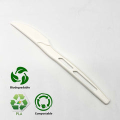 Cuchillo PLA Biodegradable Blanco - Europack.cl