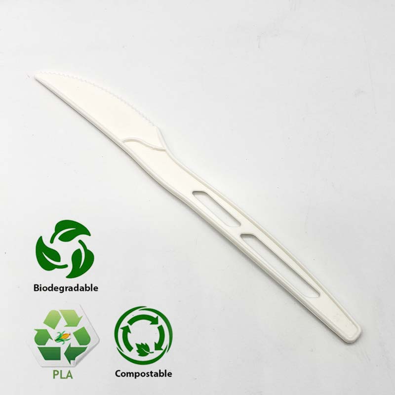 Cubiertos Cuchillo PLA Biodegradable Blanco - Pack 100 Un CUCHIBIOB20P*