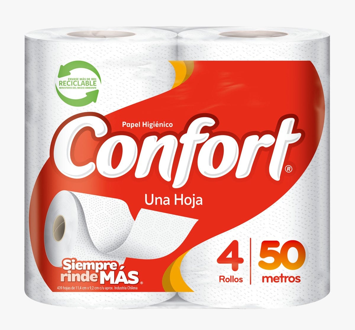 Papelería Papel Higienico Confort Hoja Simple 50 mts - Manga 48 un PAPELH50CONFORT53*