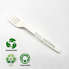Cubiertos Tenedor PLA Biodegradable Blanco Caja 1.000 un. TENEBIOB20*