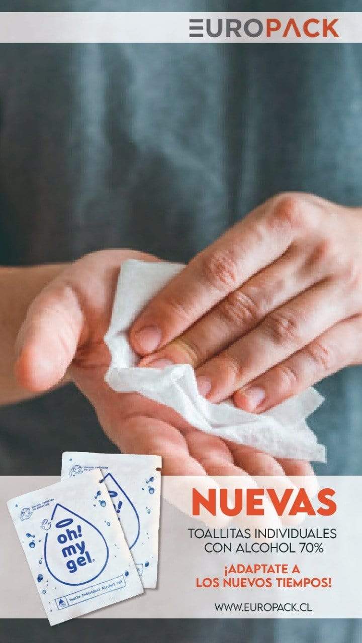 Servilletas Toallita con alcohol individual sellada - Caja 1000 un