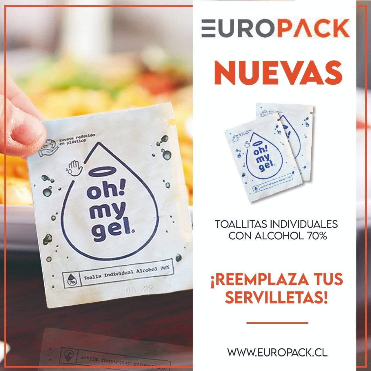 Servilletas Toallita con alcohol individual sellada - Caja 1000 un